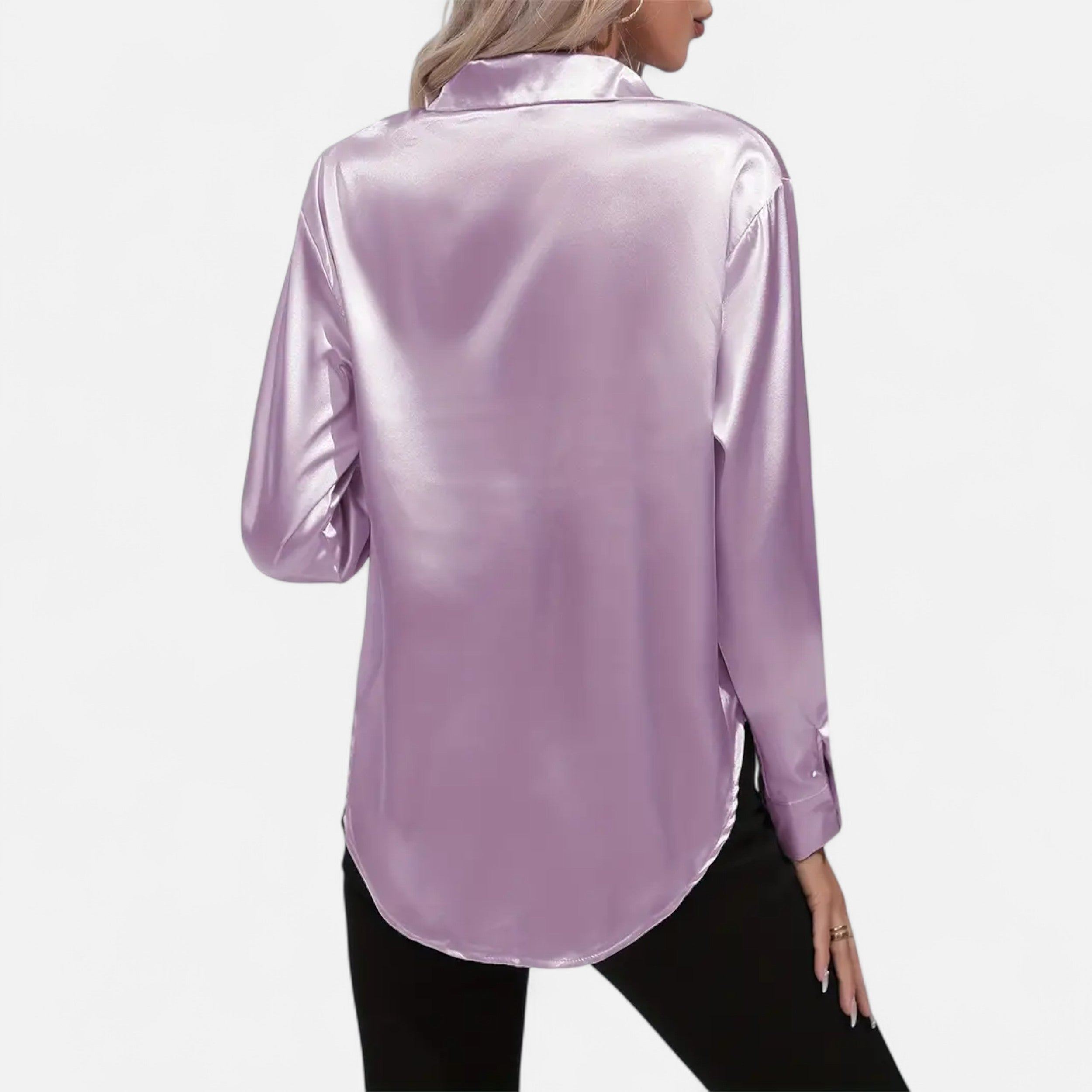 Ferandi Mode | Blouse en Satin à Col Lapel