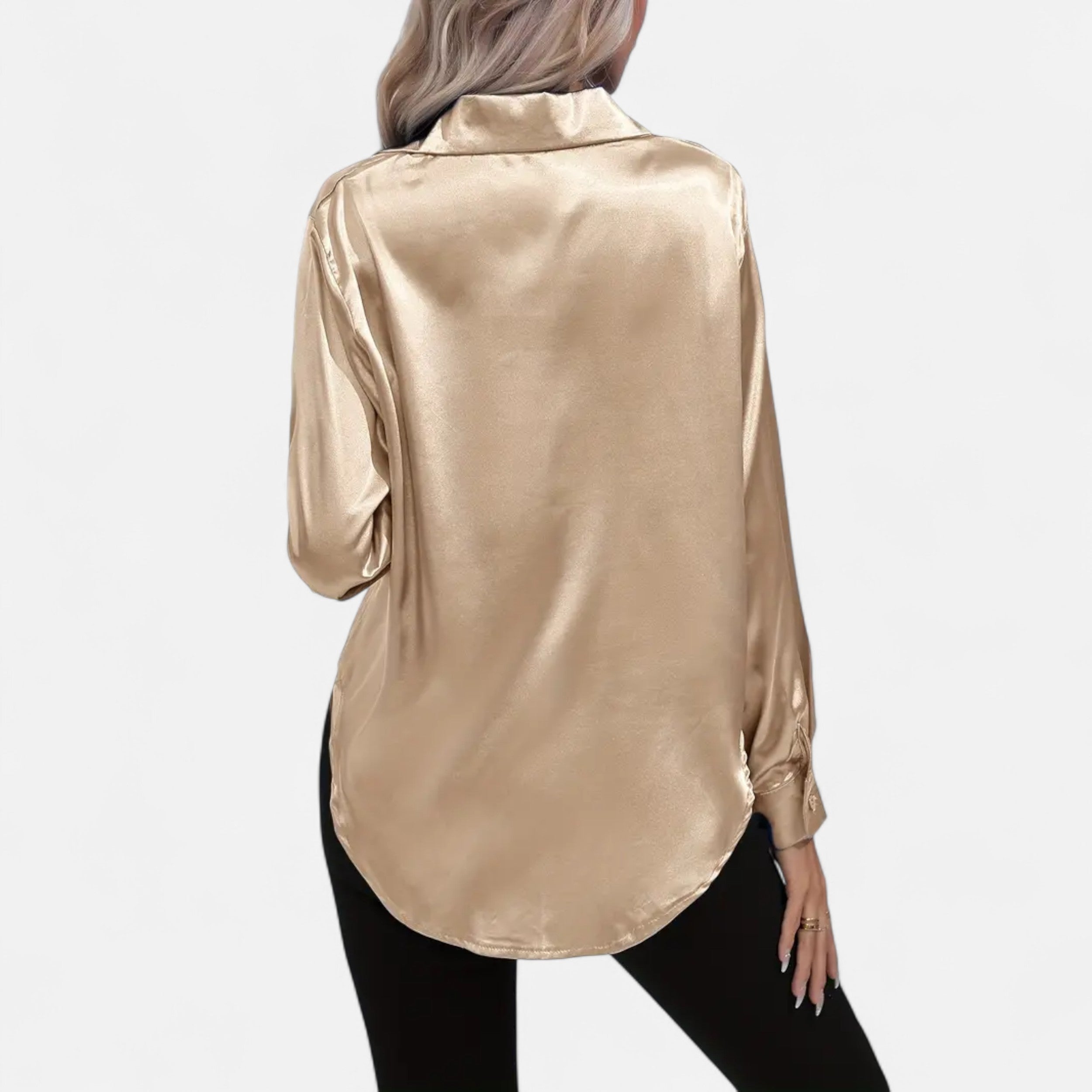 Ferandi Mode | Blouse en Satin à Col Lapel