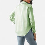 Ferandi Mode | Blouse en Satin à Col Lapel