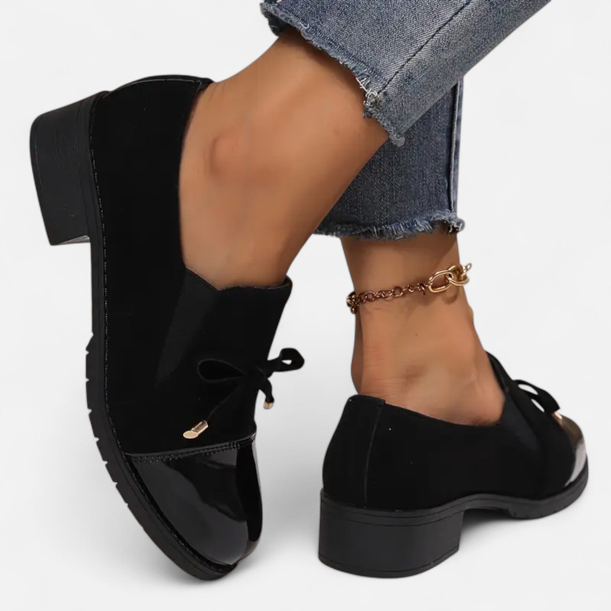 Ferandi Mode | Moccassins Femme à Nœud Rétro