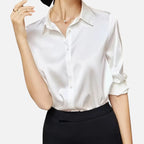 Ferandi Mode | Chemisier Satiné à Col Boutonné